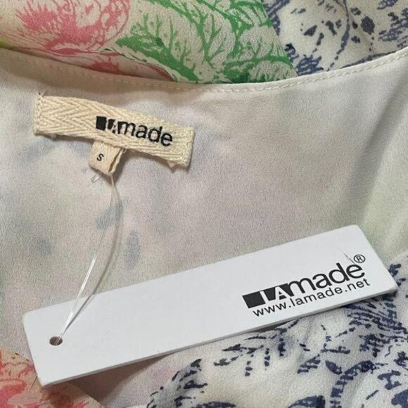 La Made Colorful Floral Chiffon Maxi Dress Sz Sm - Picture 9 of 10